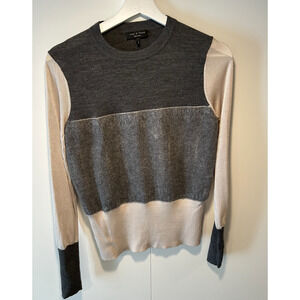 Rag & Bone Marissa Women's Sweater Grey Cream Stripes sz Small